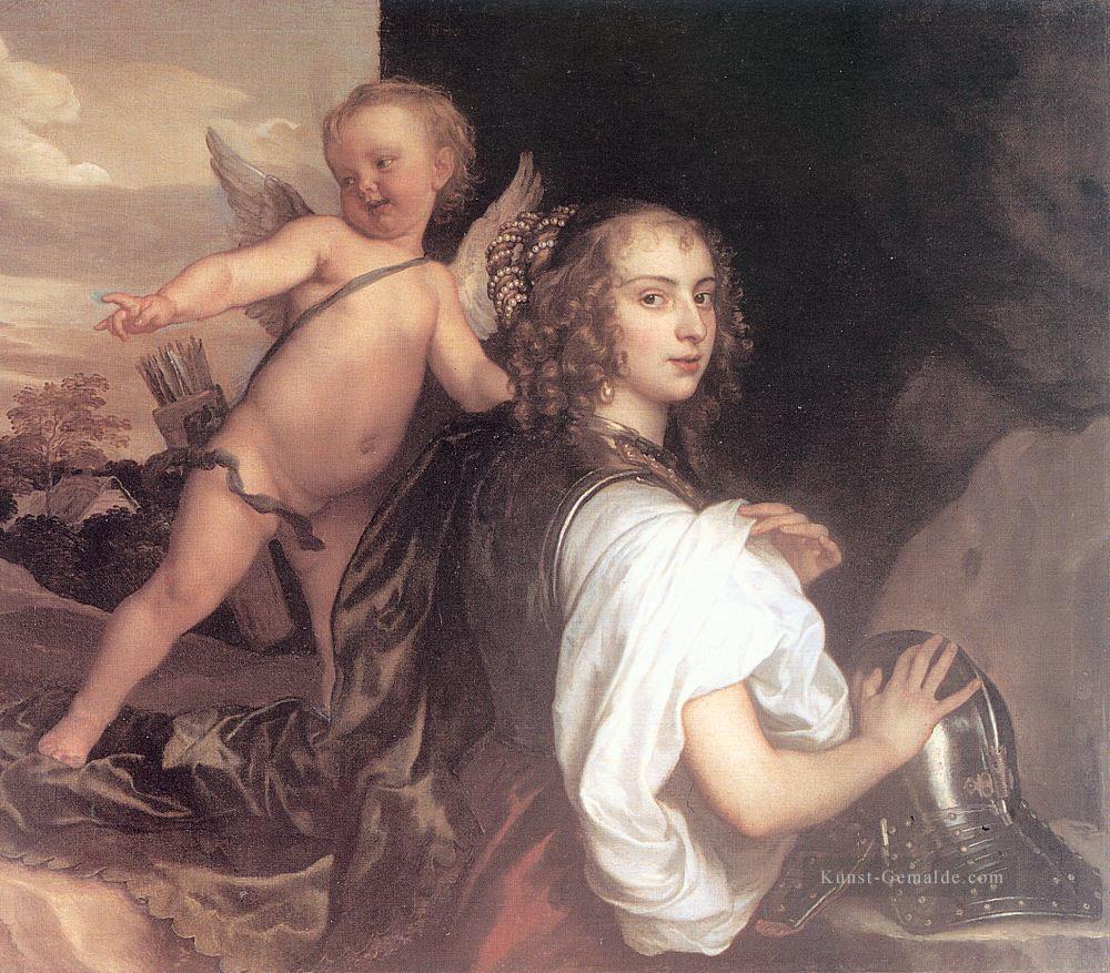 Porträt eines Mädchens als Erminia Begleitet von Amor Barock Hofmaler Anthony van Dyck Ölgemälde